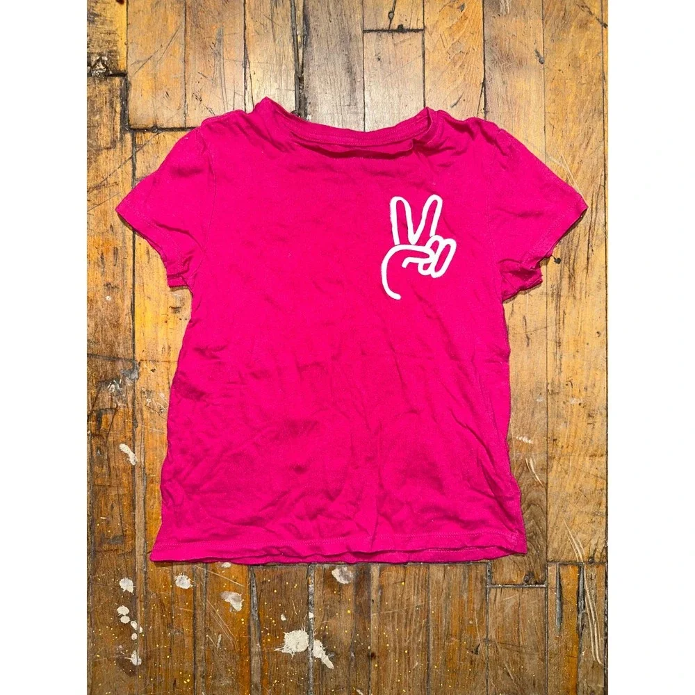 Old Navy T Shirt Girls Medium Pink Short Sleeve Round Neck Pullover Outdoor‎ Tee
